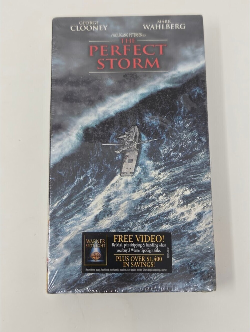 The Perfect Storm VHS Sealed New Warner Spotlight Slipcase Promo Box Art